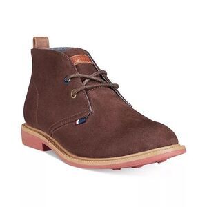 Tommy Hilfiger Boys Michael Dark Brown Faux Suede Chukka Boots Size 4 Casual